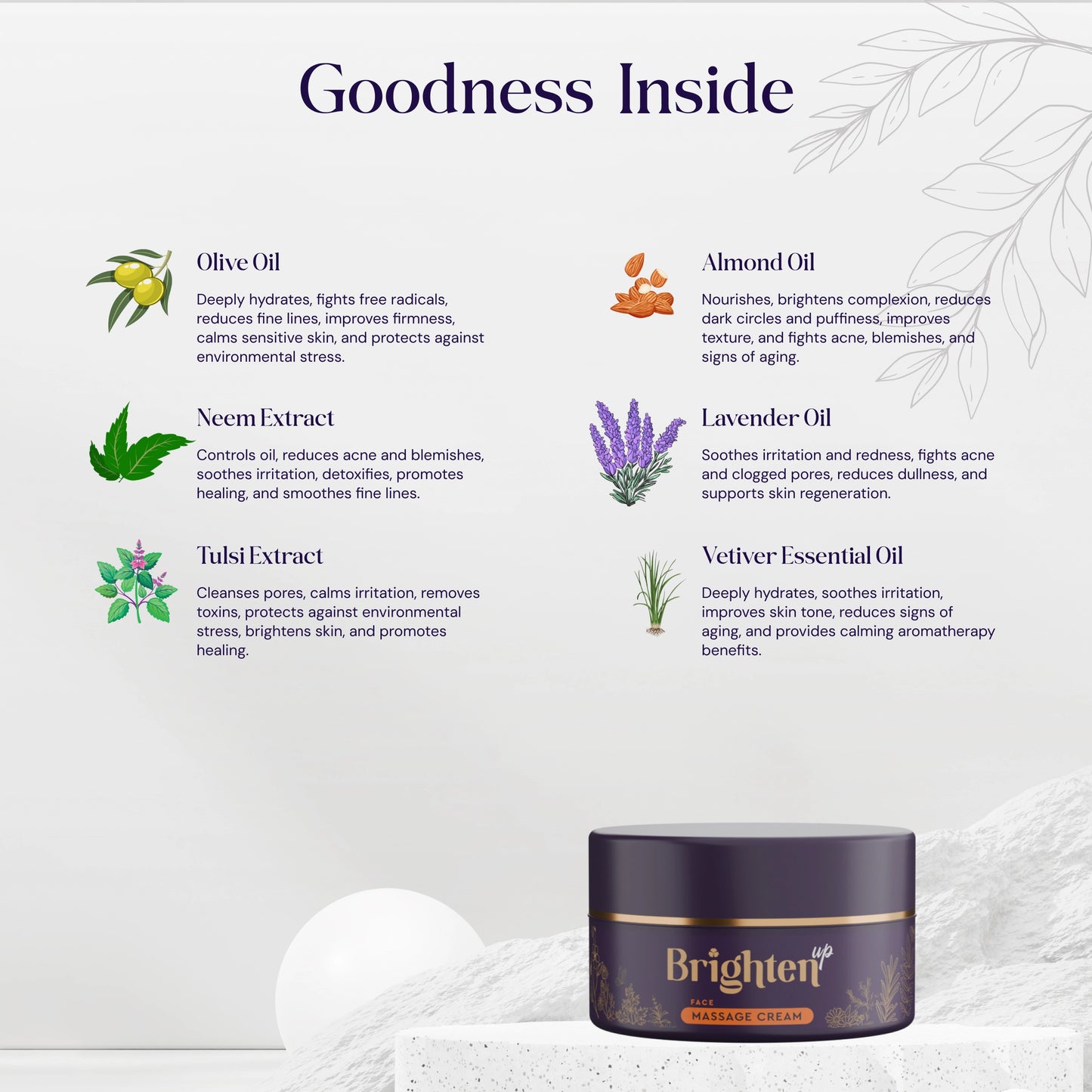 Brighten-Up Face Massage Cream | Deeply Nourishes & Detoxifies The Skin | Brightens The Complexion